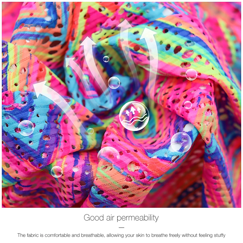 Elastic mesh printed knitted fabric